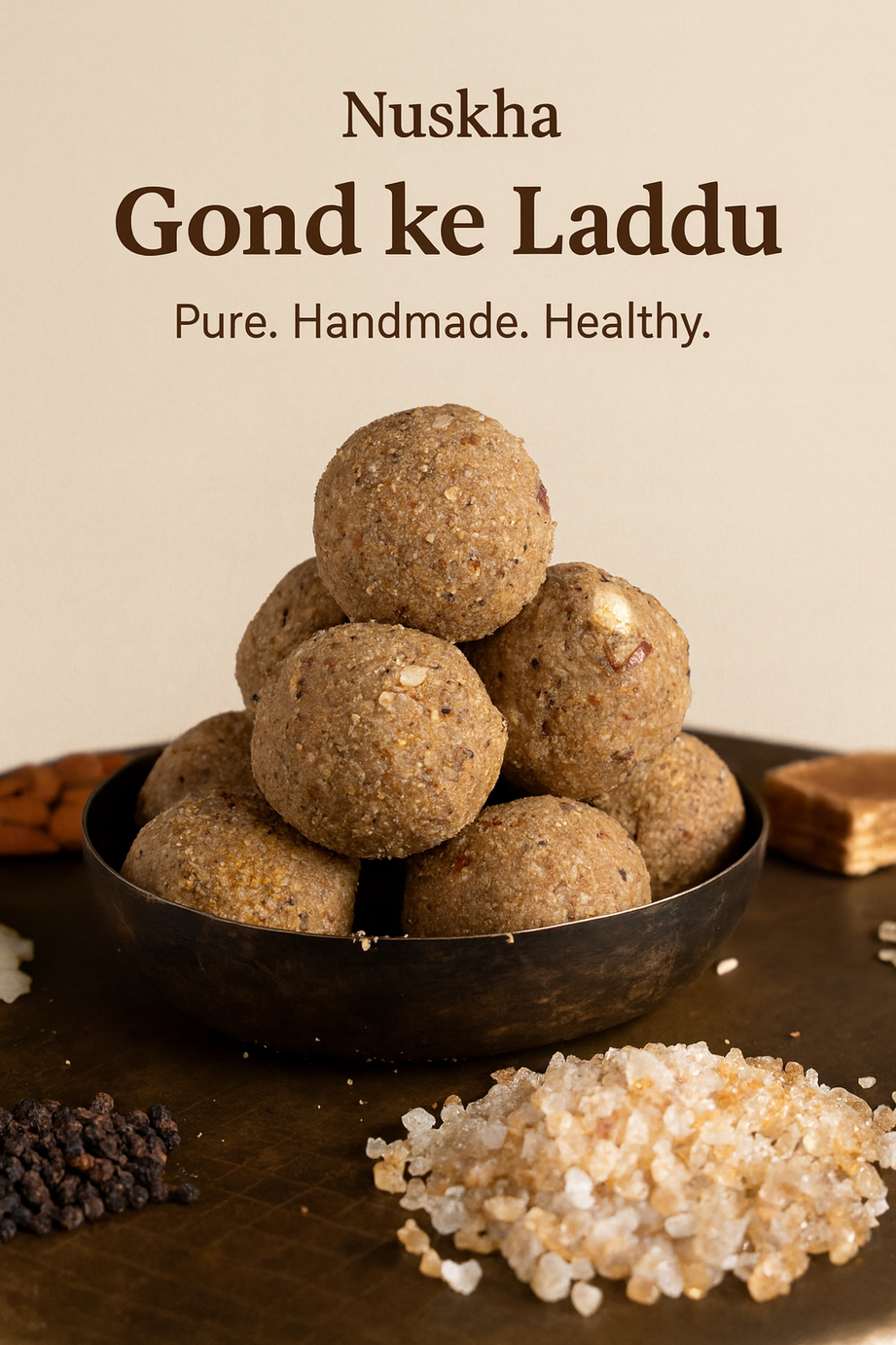 Nuskha’s Gond ke Laddu – Handmade Healthy Laddoos with Pure Ghee & Dry Fruits
