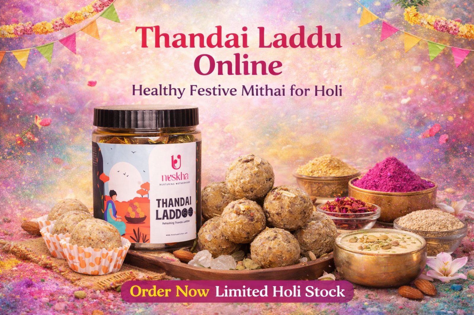 Holi Special Thandai Laddu – Is Baar Ghar Laao Healthy Festive Mithaas