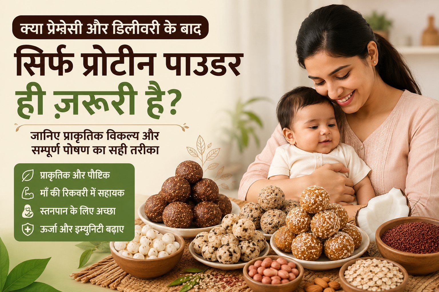 क्या प्रेग्नेंसी और डिलीवरी के बाद सिर्फ प्रोटीन पाउडर ही ज़रूरी है? जानिए प्राकृतिक विकल्प