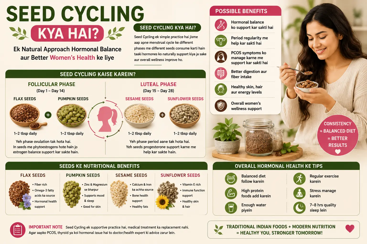 Seed Cycling Kya Hai? Kya Yeh PCOS aur Hormonal Balance Mein Sach Mein Madad Karta Hai?