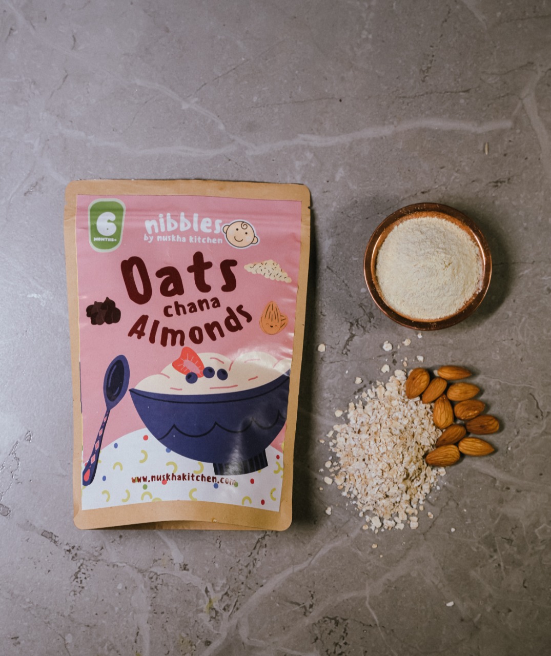 Nibble Oats Chana Almonds